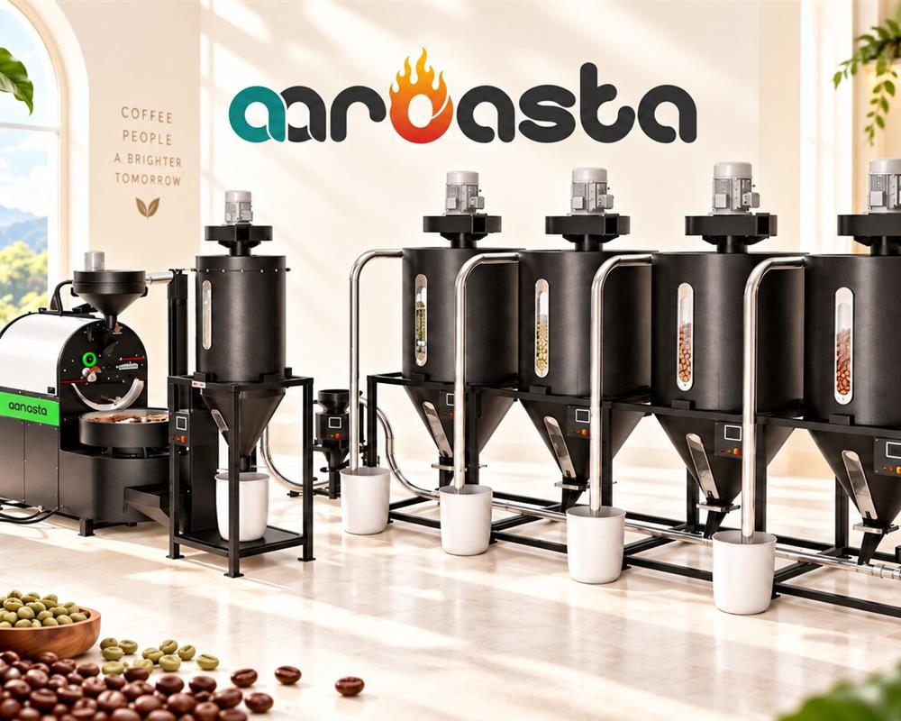 AAROASTA Fully Automatic Coffee Roasting Plant – From Green Bean Stora